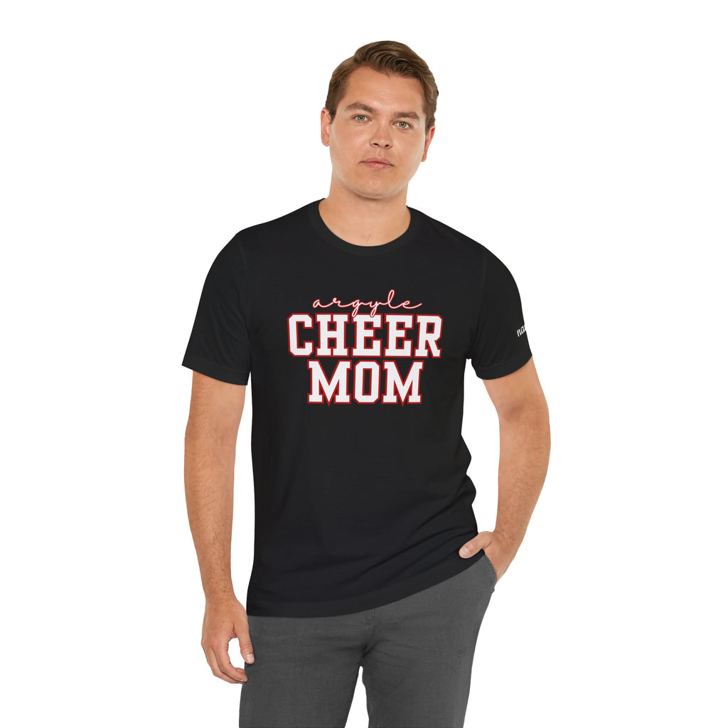Argyle Cheer Mom T-Shirt | Varsity Script Mom Shirt, Sports Mom Tee