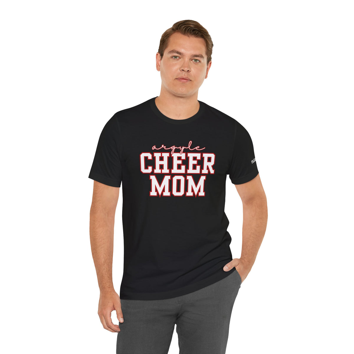 Argyle Cheer Mom T-Shirt | Varsity Script Mom Shirt, Sports Mom Tee