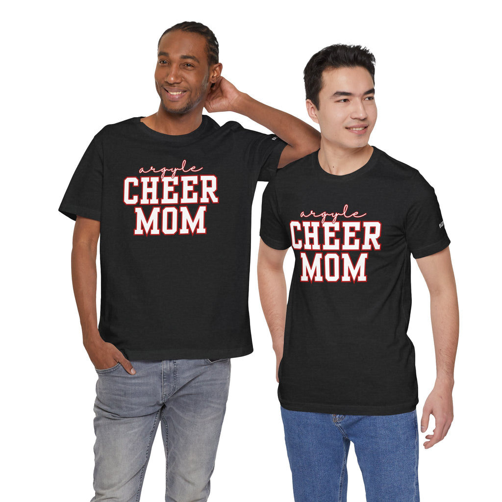 Argyle Cheer Mom T-Shirt | Varsity Script Mom Shirt, Sports Mom Tee