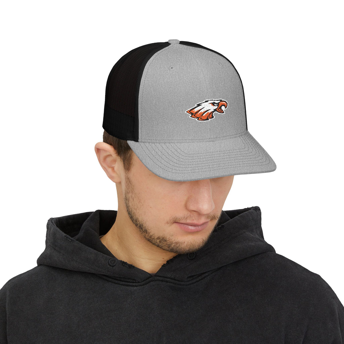 Trucker Cap with Embroidered Eagle Patch
