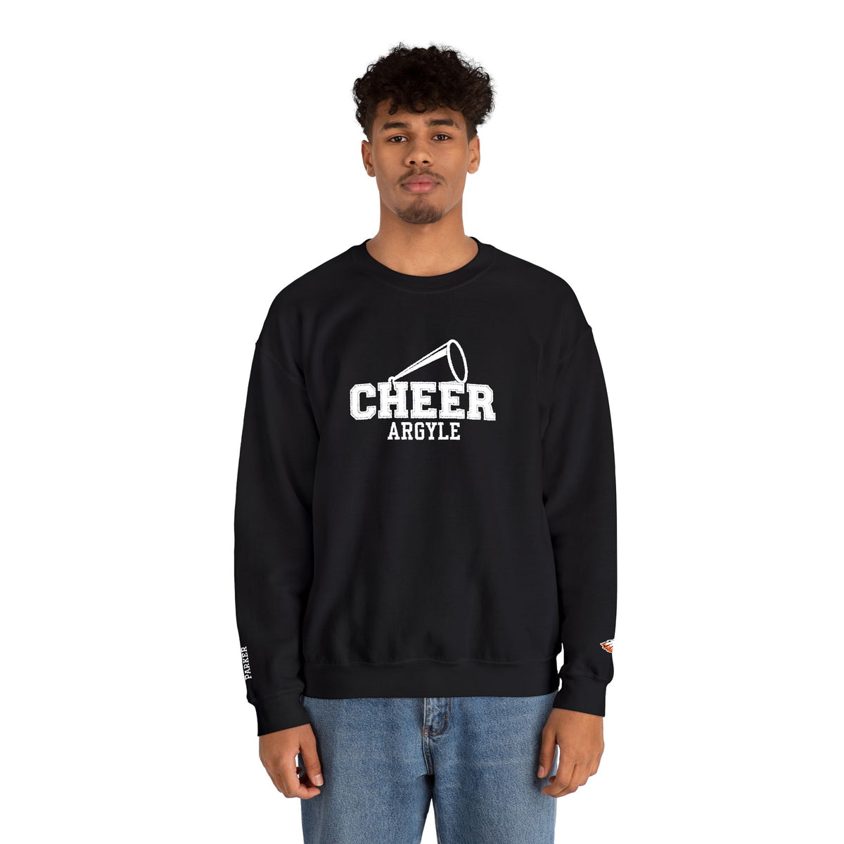 Cheer Megaphone Crewneck Sweatshirt — Argyle Spirit Cheerleading Pullover