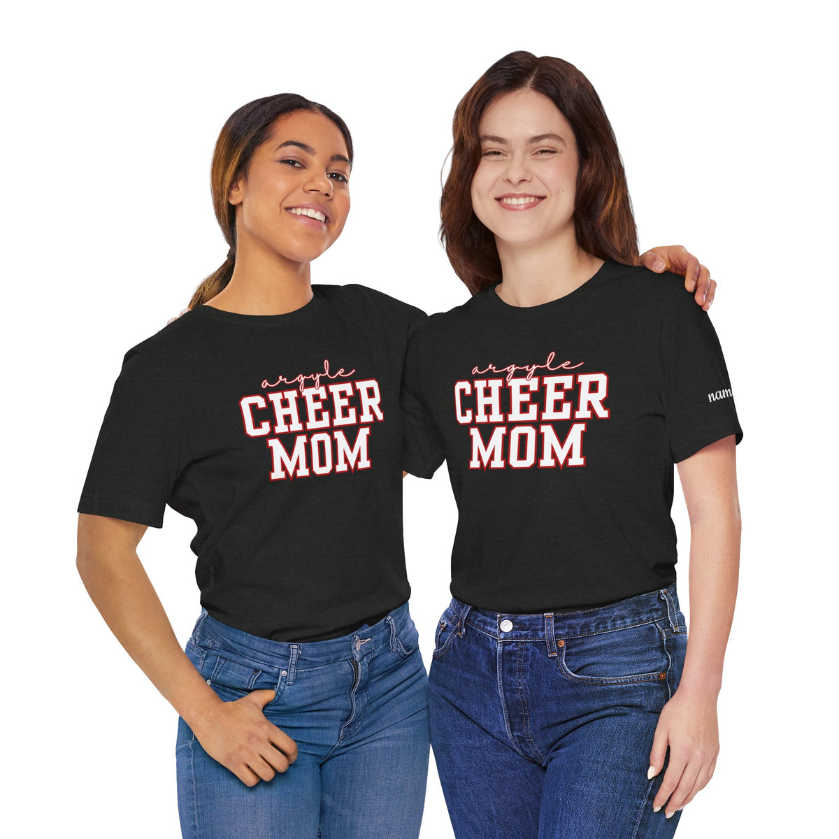 Argyle Cheer Mom T-Shirt | Varsity Script Mom Shirt, Sports Mom Tee