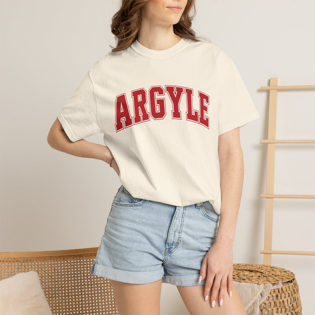 Argyle Collegiate T‑Shirt – Retro Athletic Graphic Tee