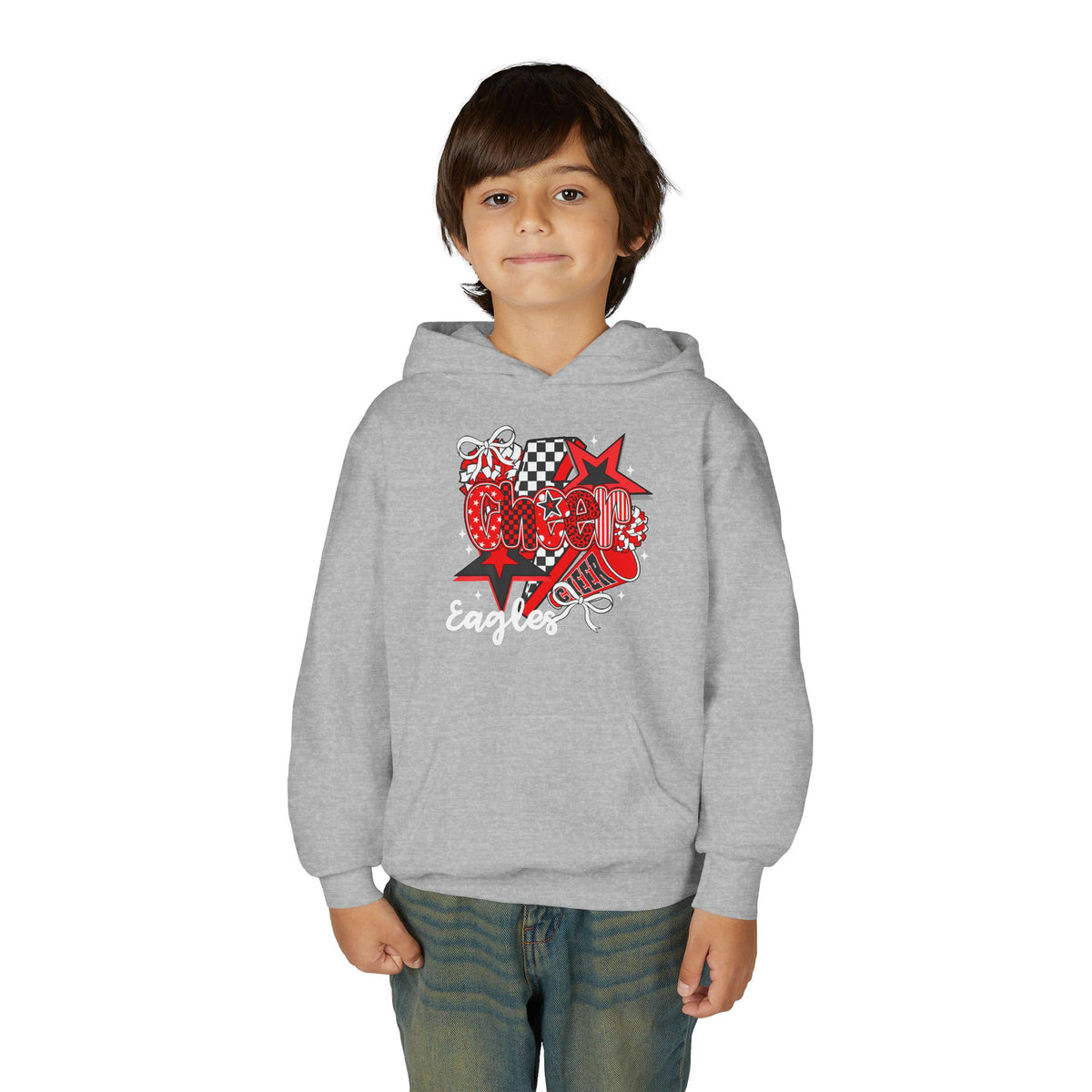 Eagles Red Script Graphic Hoodie | Youth Hooded Sweatshirt