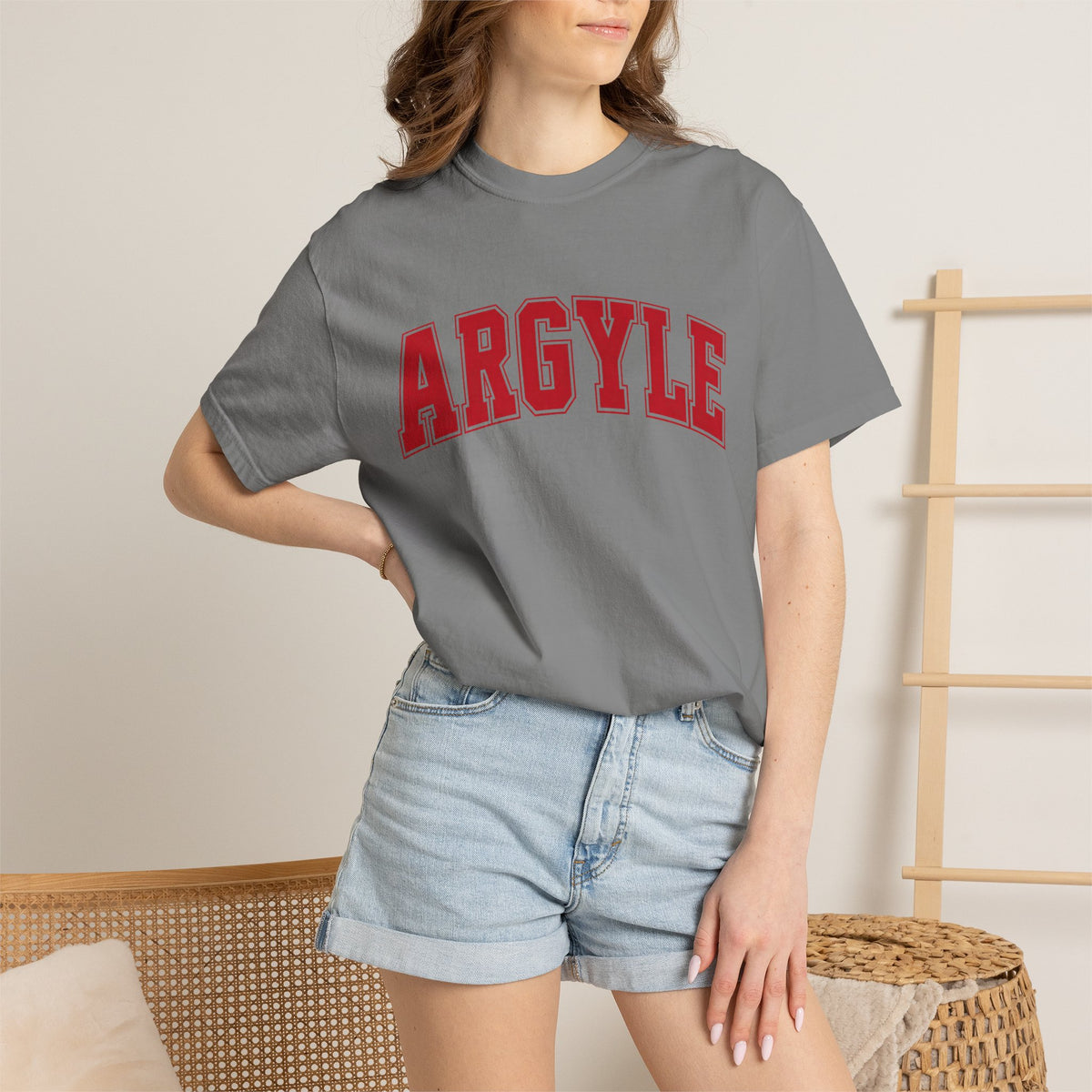 Argyle Collegiate T‑Shirt – Retro Athletic Graphic Tee