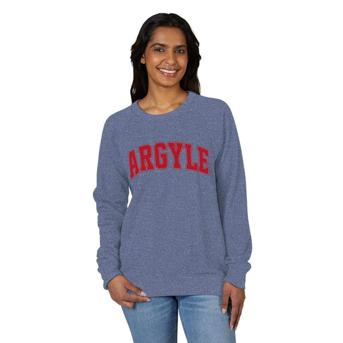Argyle Redhawk Crewneck Sweatshirt – Vintage Collegiate Raglan French Terry
