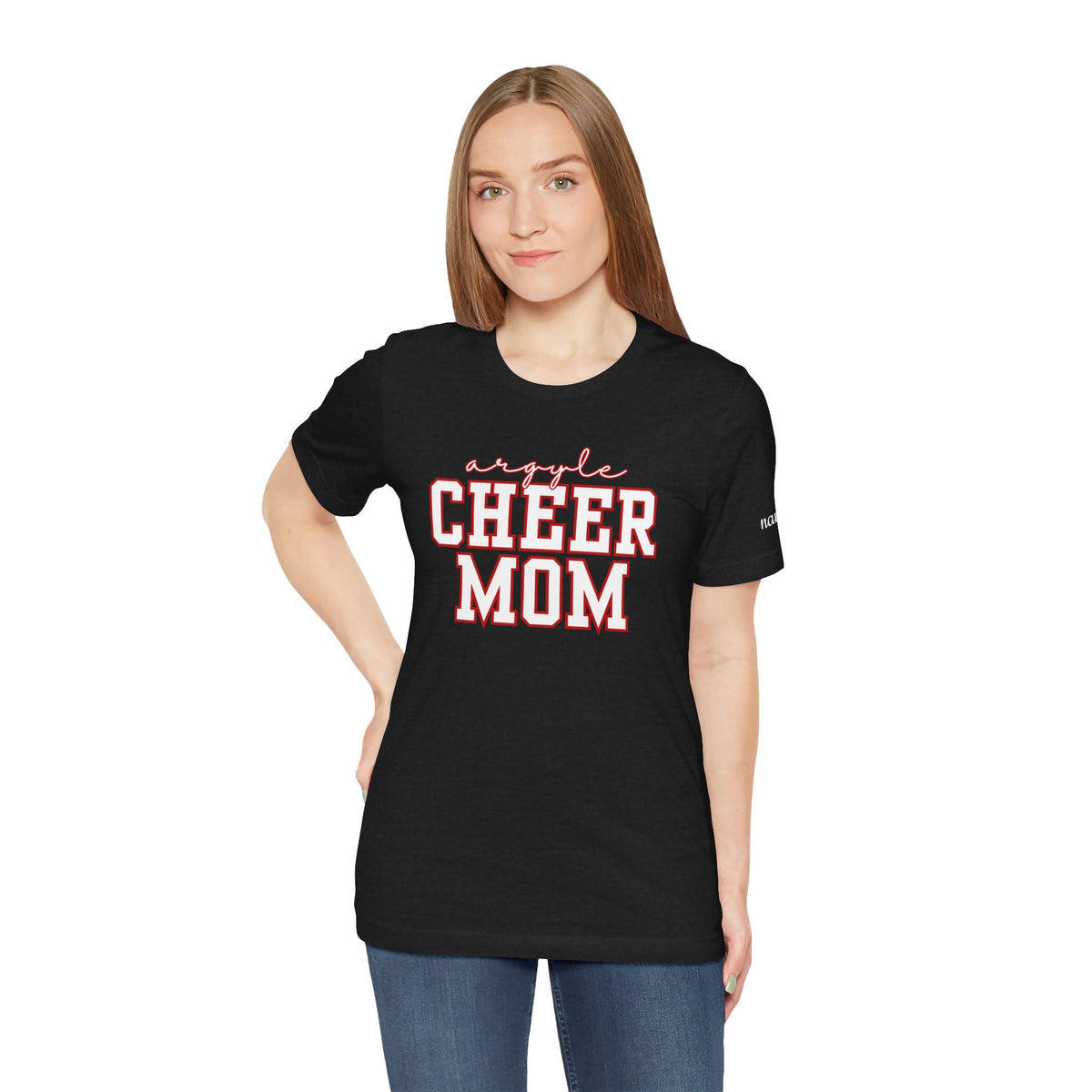Argyle Cheer Mom T-Shirt | Varsity Script Mom Shirt, Sports Mom Tee