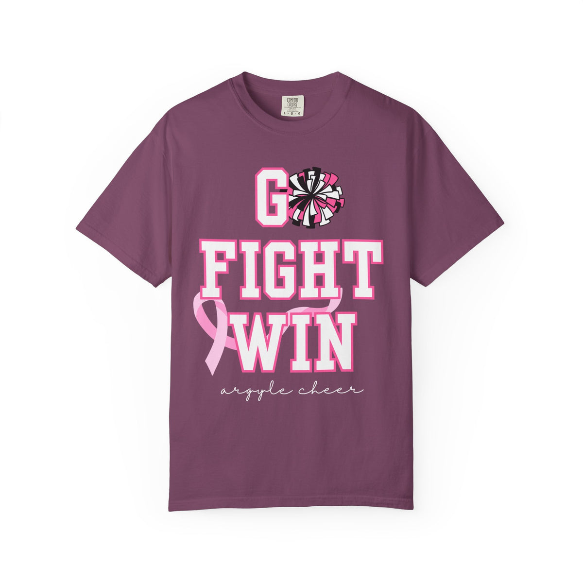 MOM Breast Cancer Awareness "Go Fight Win" Custom Cheer T-Shirt