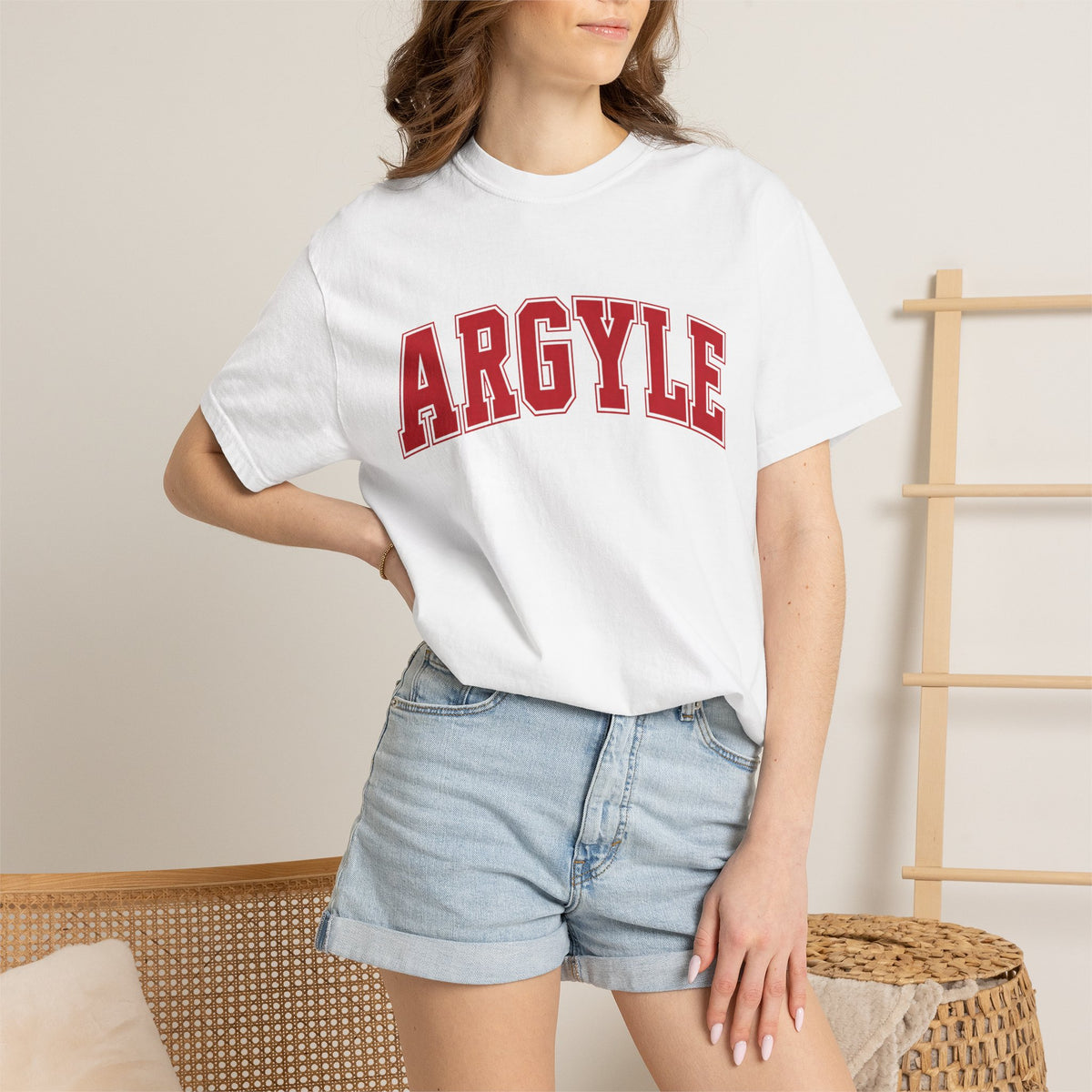 Argyle Collegiate T‑Shirt – Retro Athletic Graphic Tee