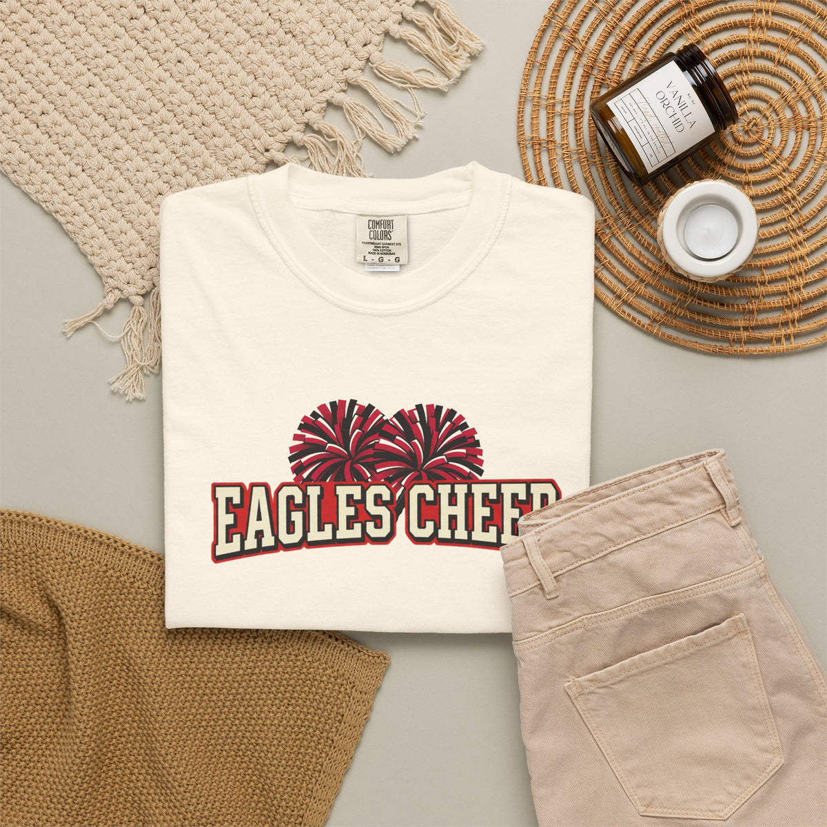 Eagles Cheer T-Shirt — Pom-Pom Graphic Spirit Tee