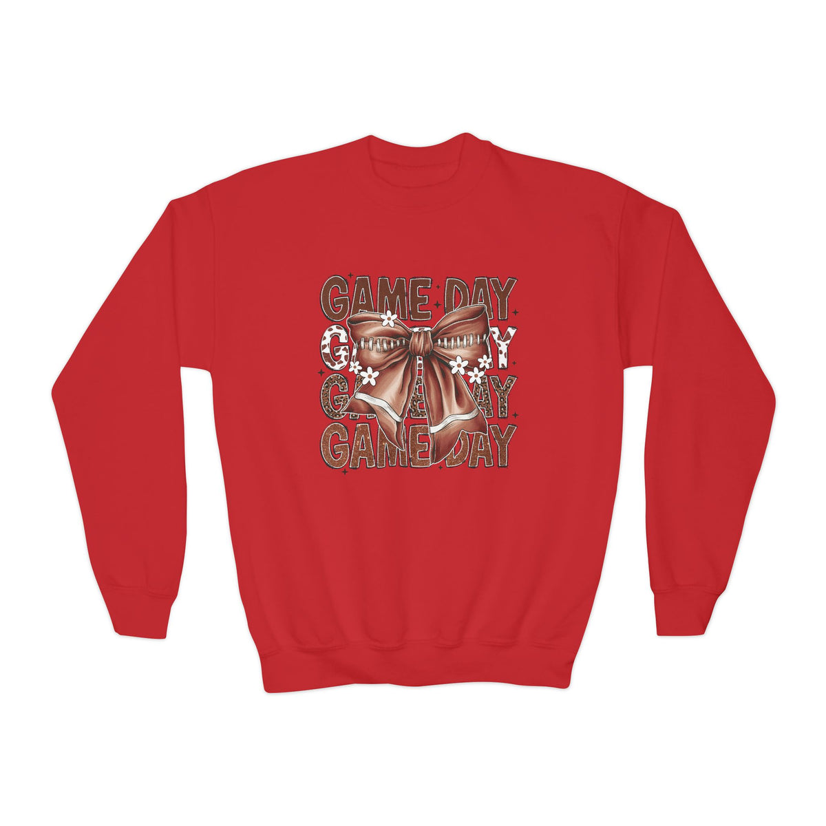 Game Day Bow Youth Crewneck Sweatshirt