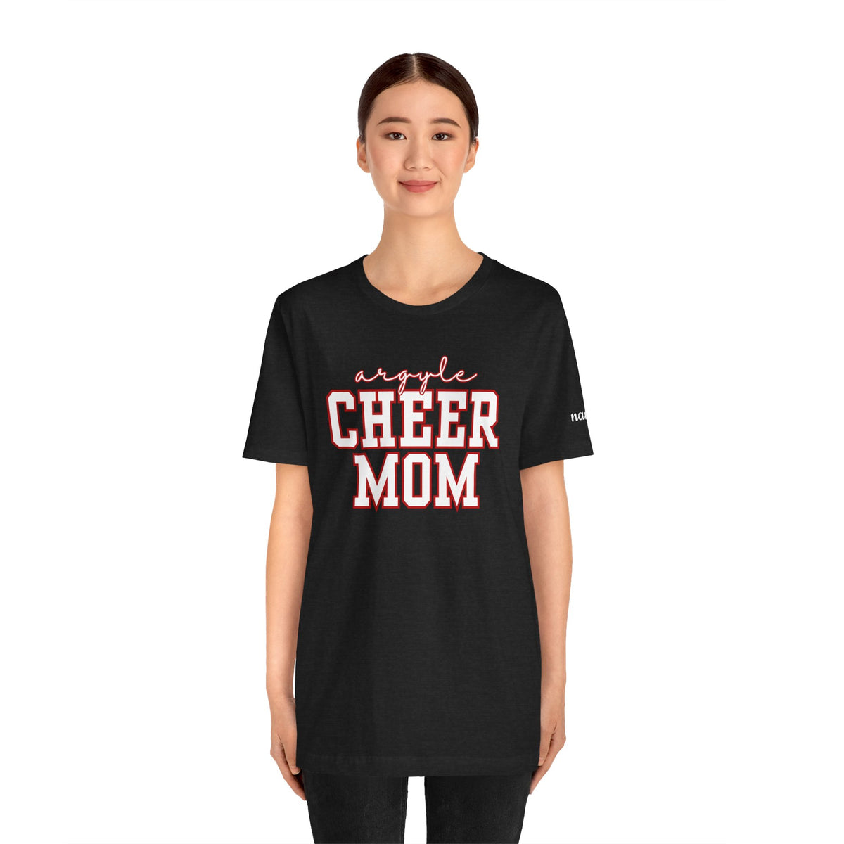 Argyle Cheer Mom T-Shirt | Varsity Script Mom Shirt, Sports Mom Tee