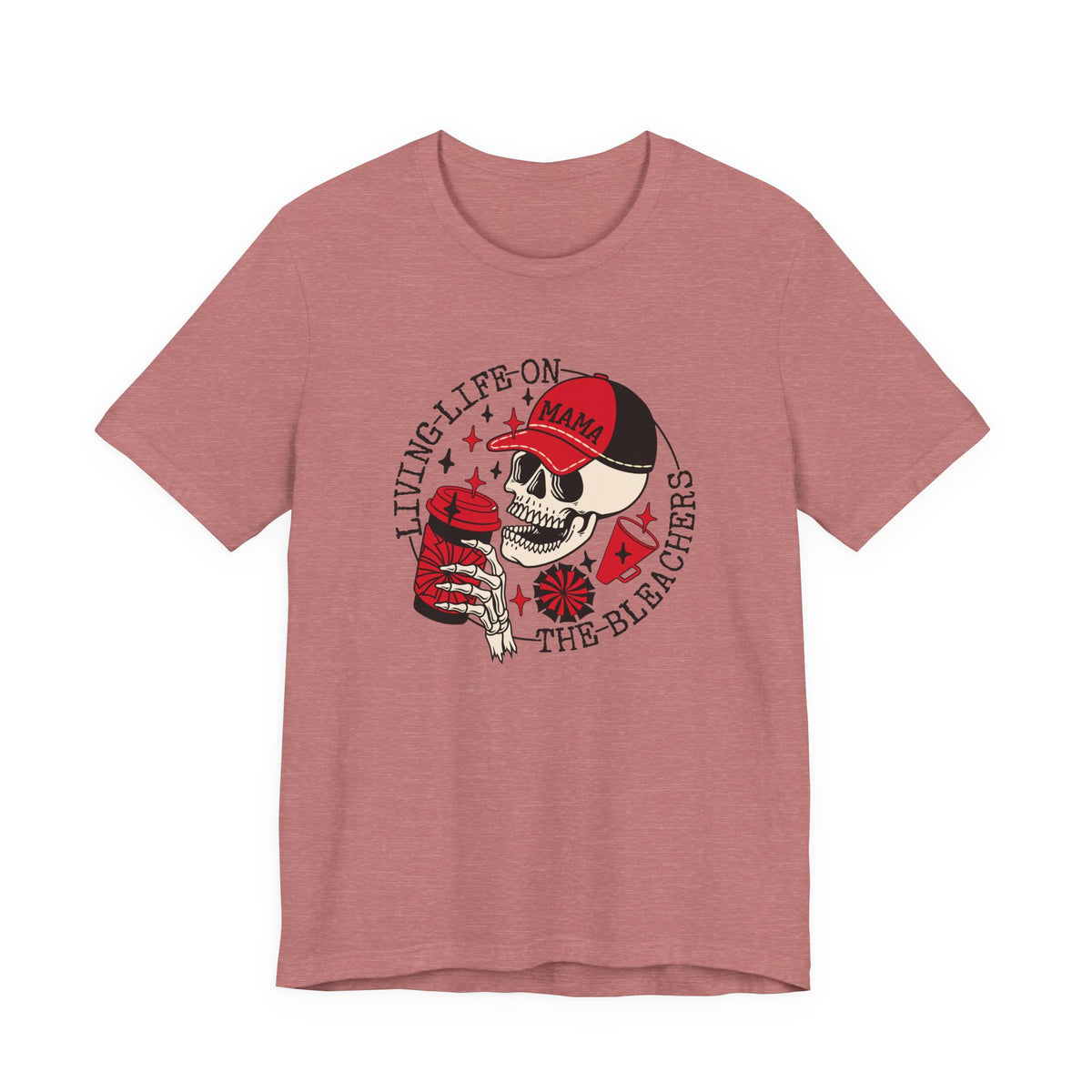 Living Life in the Stands Mama T-Shirt | Red & Black Sports Mom Tee