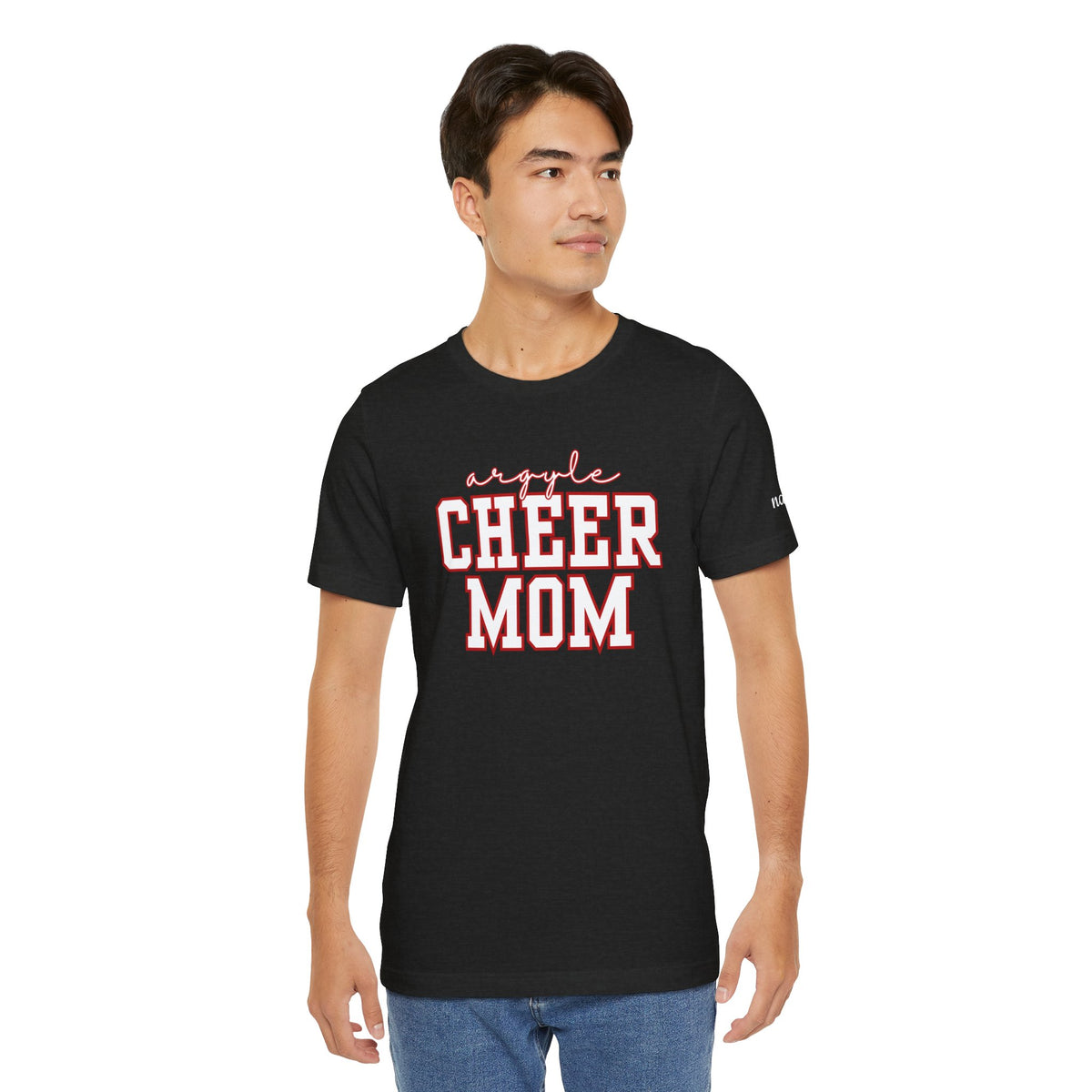 Argyle Cheer Mom T-Shirt | Varsity Script Mom Shirt, Sports Mom Tee