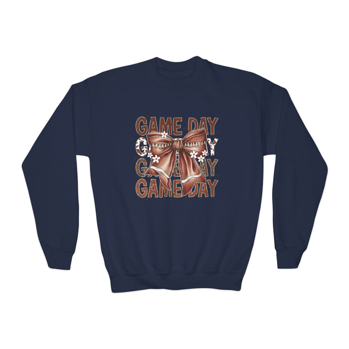 Game Day Bow Youth Crewneck Sweatshirt