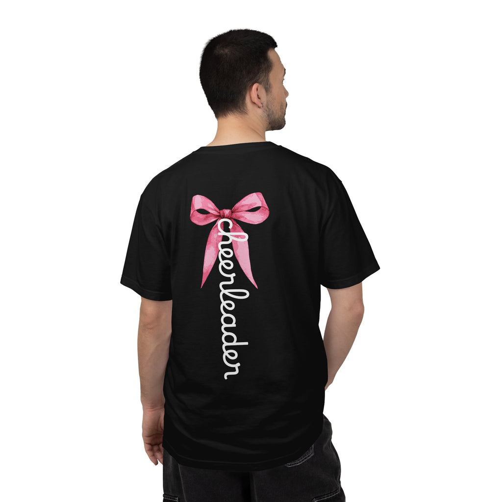 Breast Cancer Awareness Cheerleader Custom T-Shirt — "Go Fight Win" Pink Ribbon