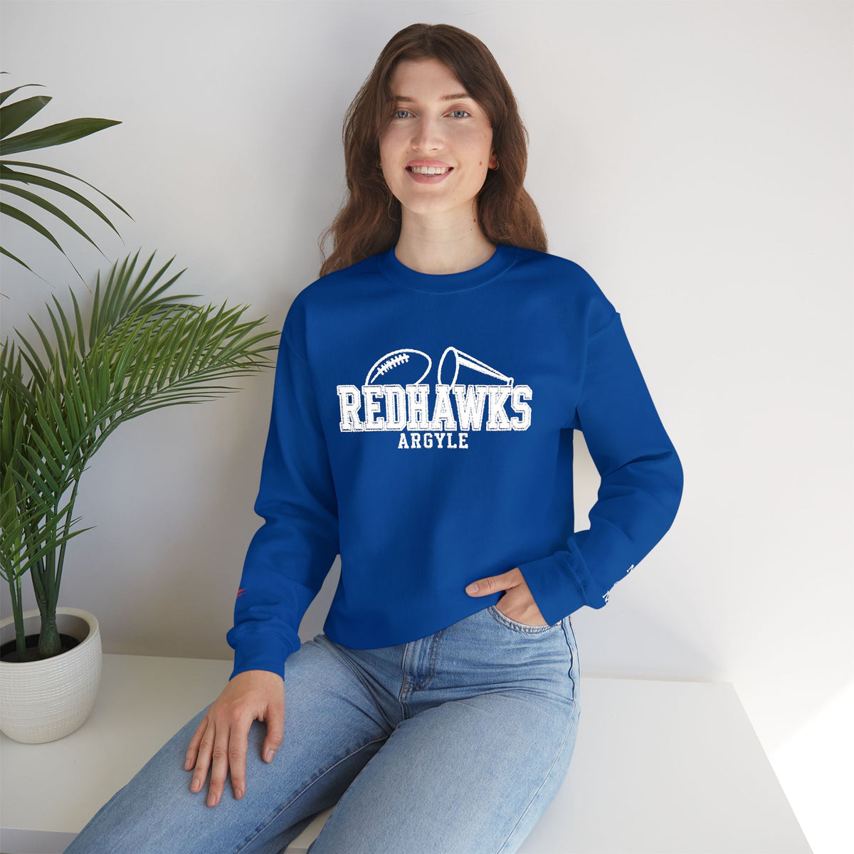 REDHAWKS Embroidered Crewneck Sweatshirt - custom sleeve