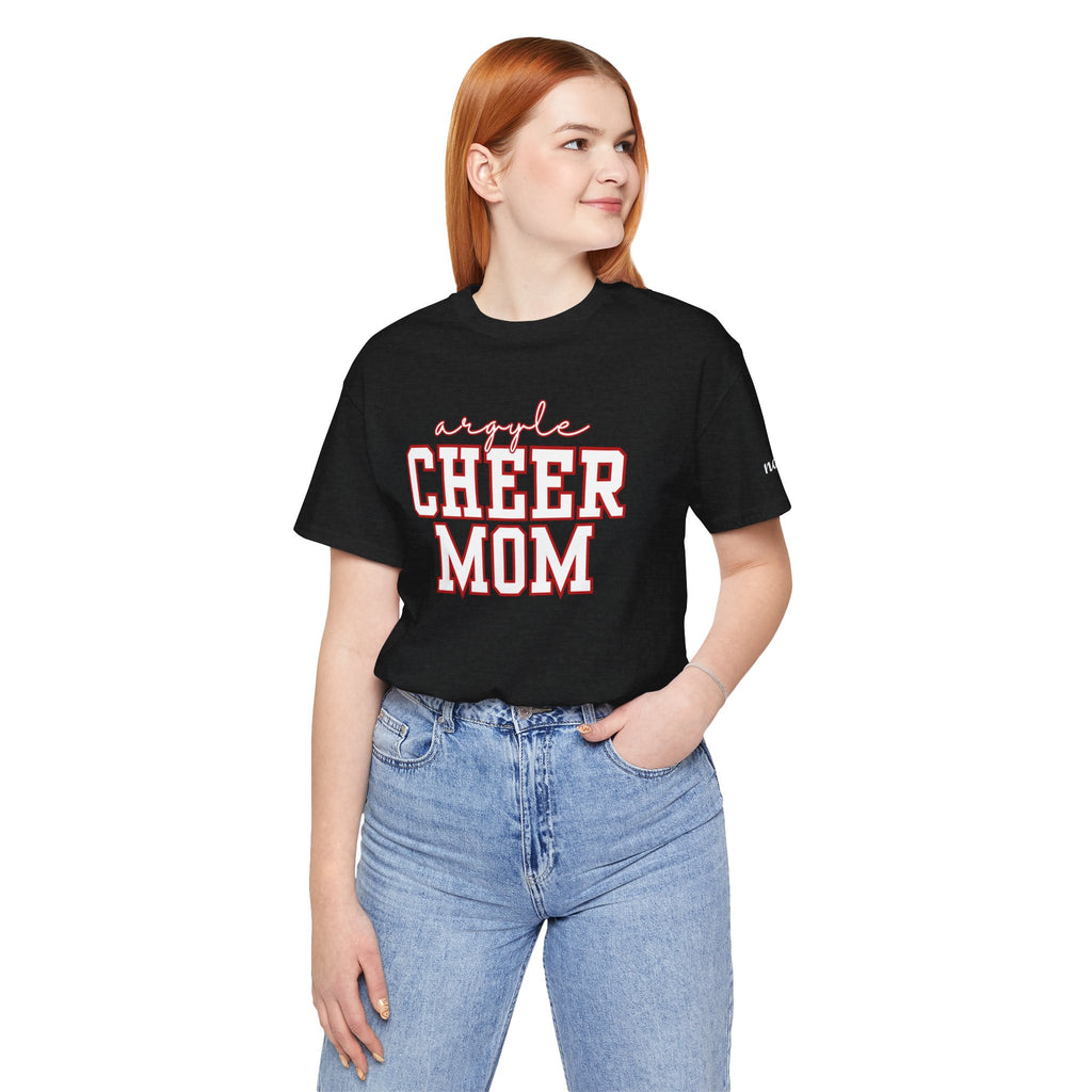 Argyle Cheer Mom T-Shirt | Varsity Script Mom Shirt, Sports Mom Tee