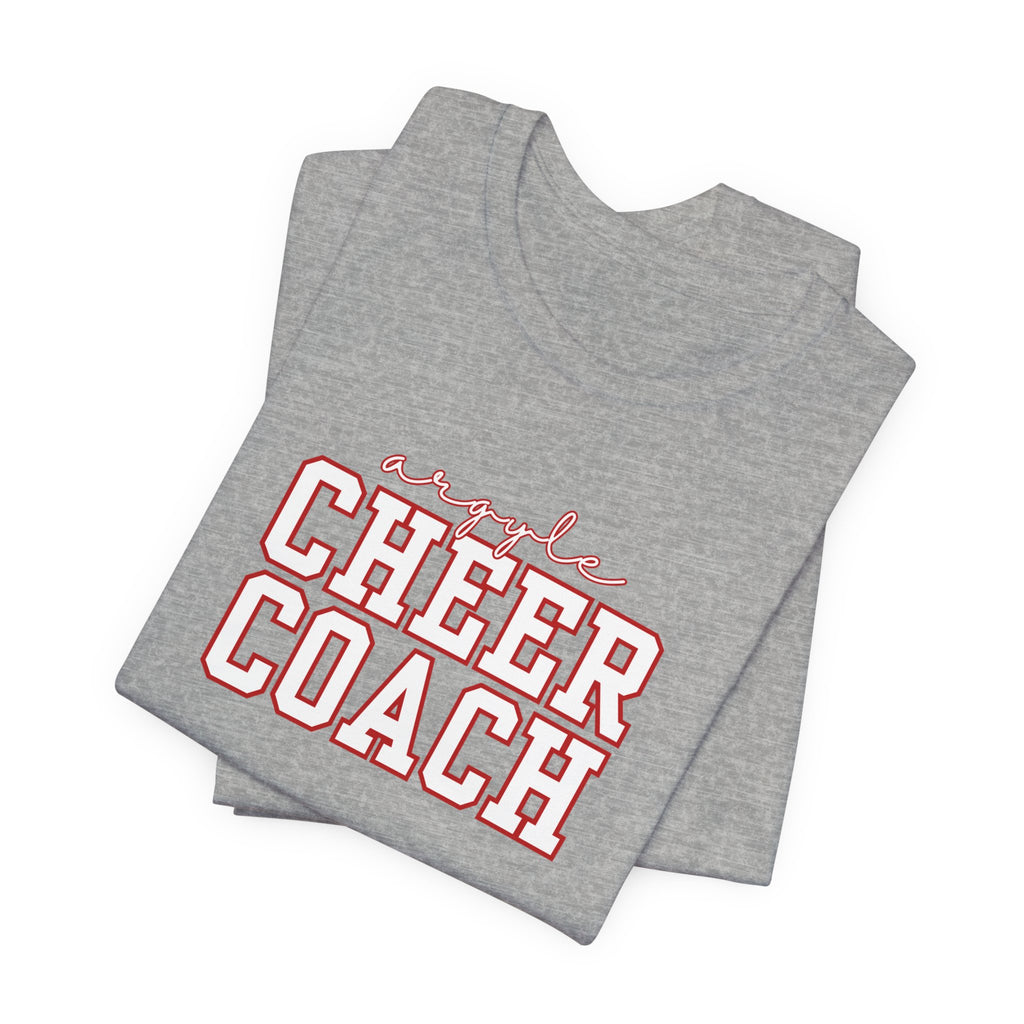 Custom Argyle Cheer Coach T-Shirt | Personalized Coach Name Tee