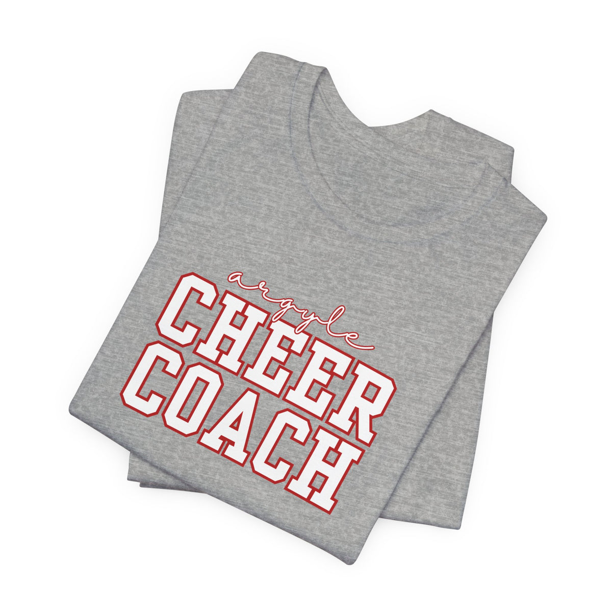 Custom Argyle Cheer Coach T-Shirt | Personalized Coach Name Tee