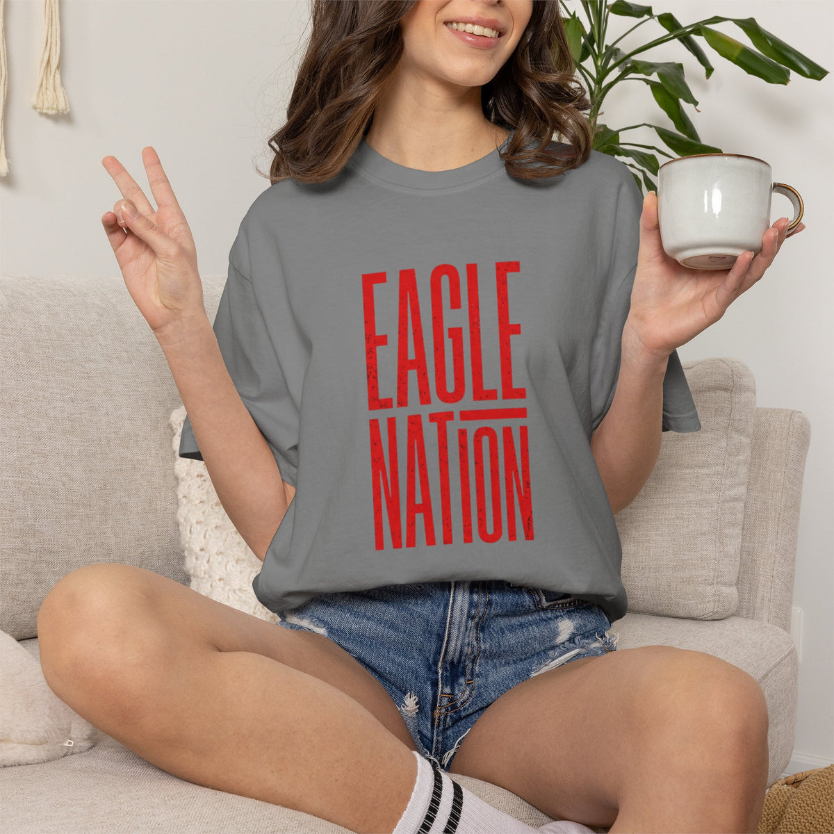 Eagle Nation T-Shirt — Bold Vertical School Spirit Tee