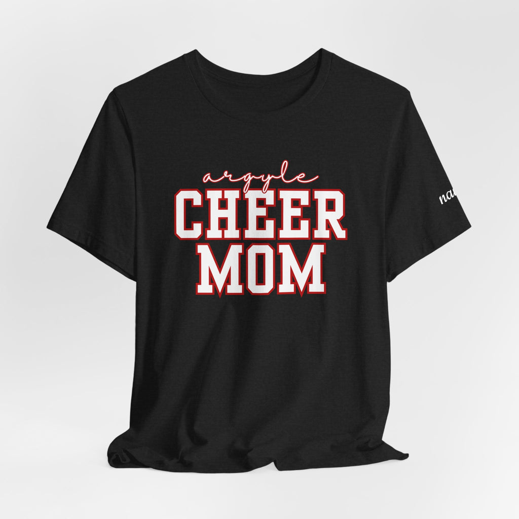 Argyle Cheer Mom T-Shirt | Varsity Script Mom Shirt, Sports Mom Tee