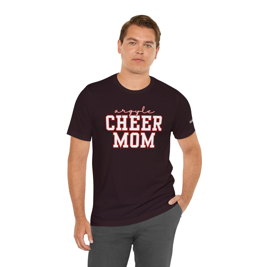 Argyle Cheer Mom T-Shirt | Varsity Script Mom Shirt, Sports Mom Tee