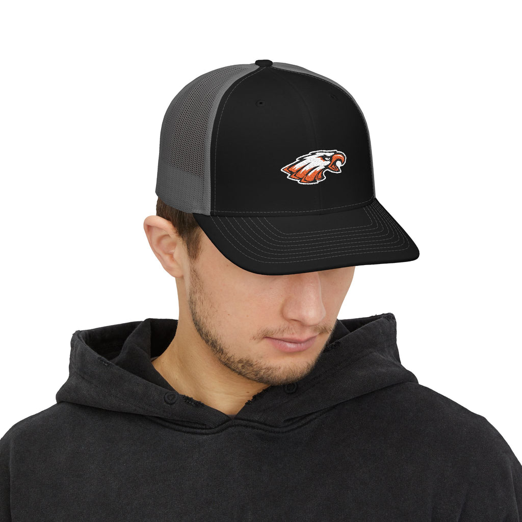 Trucker Cap with Embroidered Eagle Patch