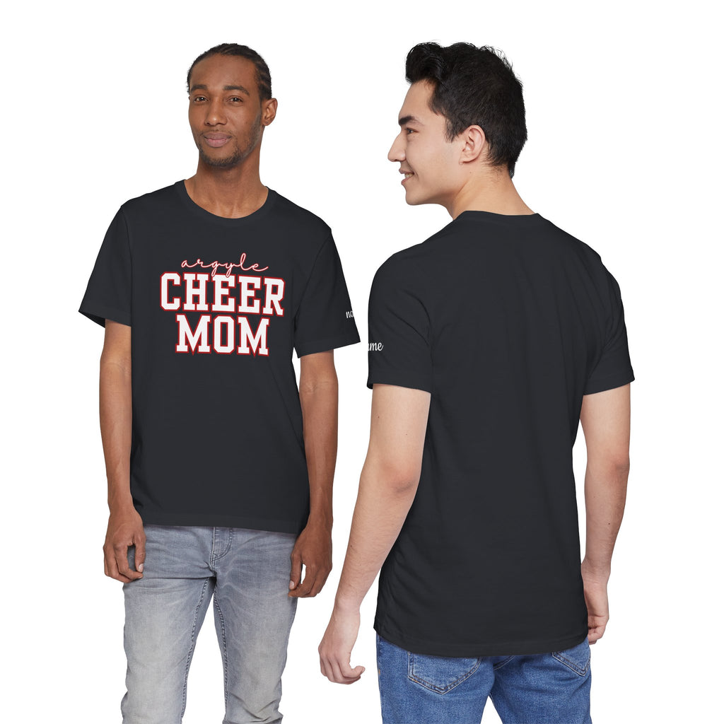 Argyle Cheer Mom T-Shirt | Varsity Script Mom Shirt, Sports Mom Tee