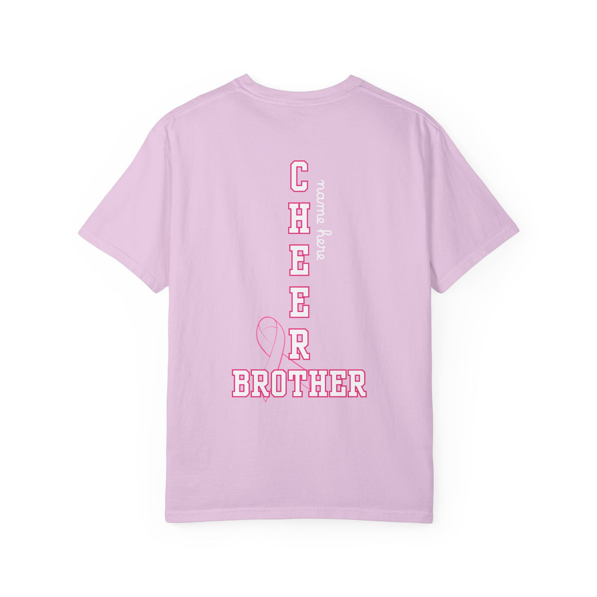 Custom Cheer Brother Pink Out T-Shirt | Adult Go Fight Win Breast Cancer Awareness