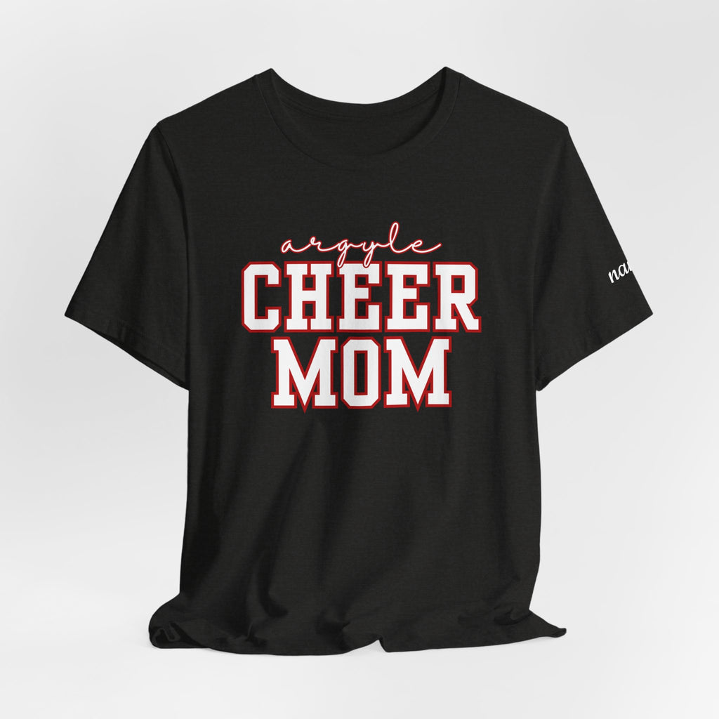 Argyle Cheer Mom T-Shirt | Varsity Script Mom Shirt, Sports Mom Tee