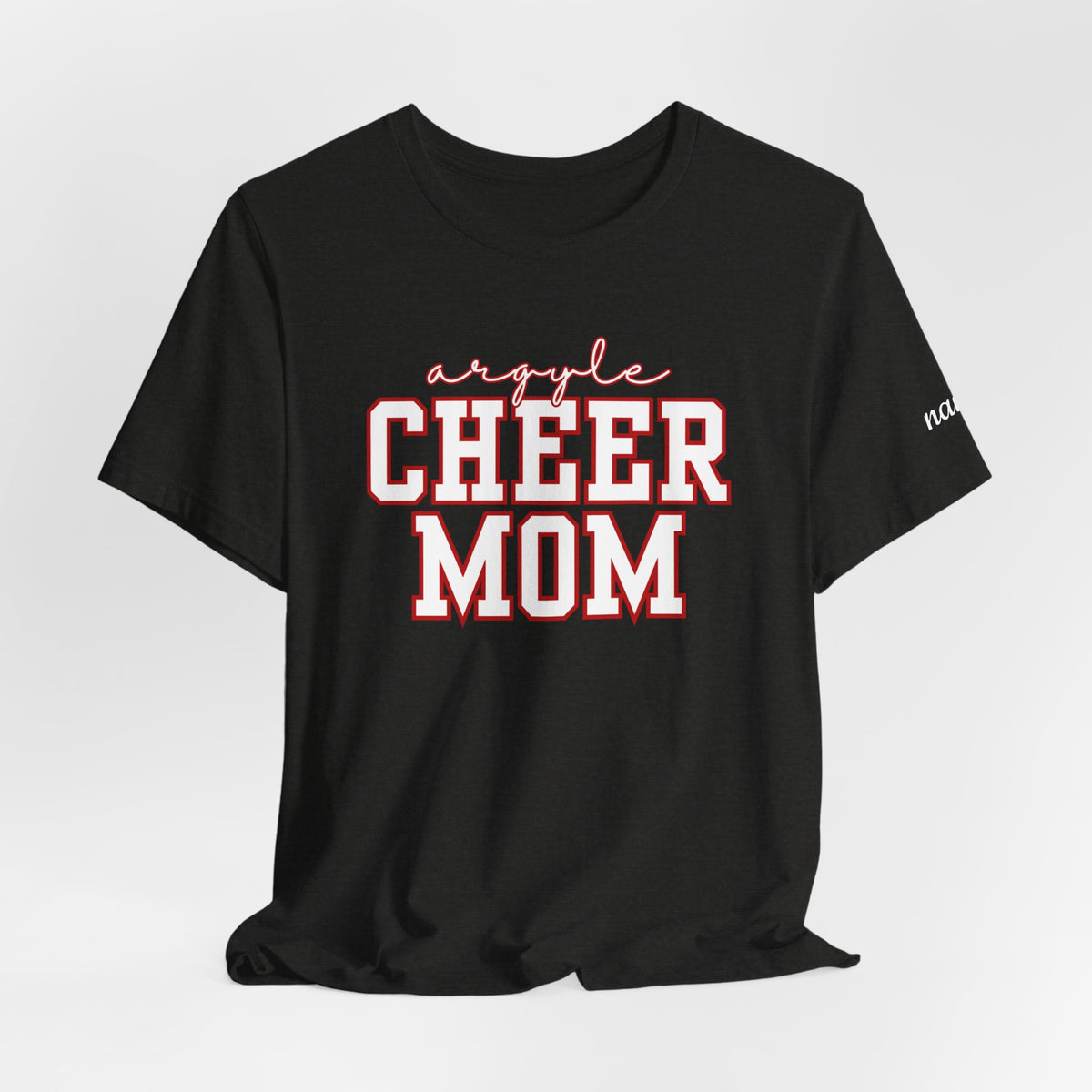 Argyle Cheer Mom T-Shirt | Varsity Script Mom Shirt, Sports Mom Tee