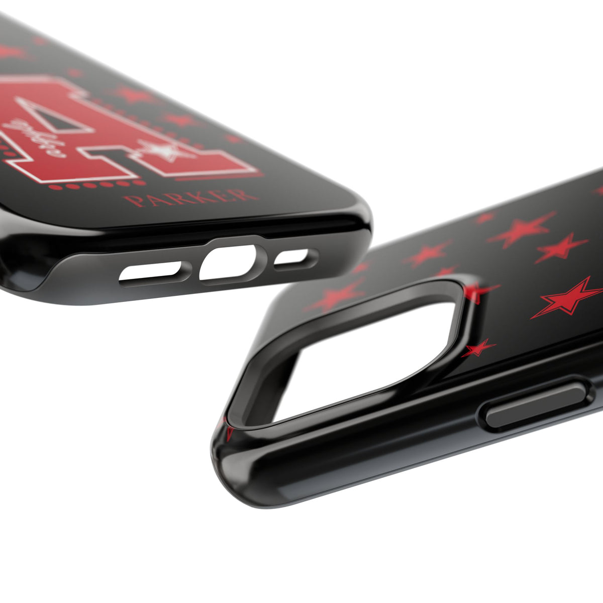 Personalized Initial Phone Case — Red Varsity 'A' with Stars (Magnetic Impact-Resistant)