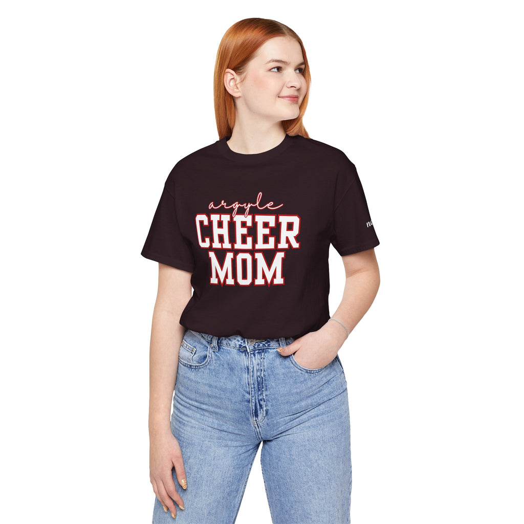 Argyle Cheer Mom T-Shirt | Varsity Script Mom Shirt, Sports Mom Tee