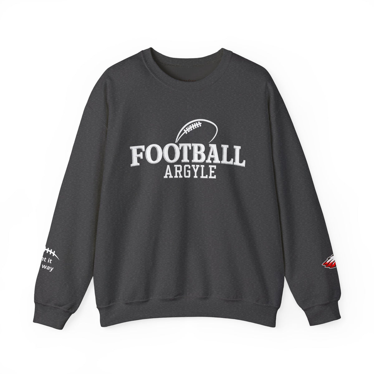 Football Argyle Crewneck Sweatshirt - Vintage Team Graphic Pullover - Embroidered