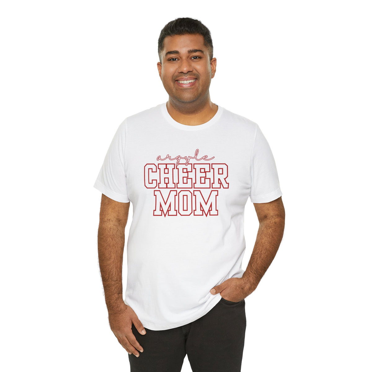 Argyle Cheer Mom T-Shirt | Varsity Script Mom Shirt, Sports Mom Tee
