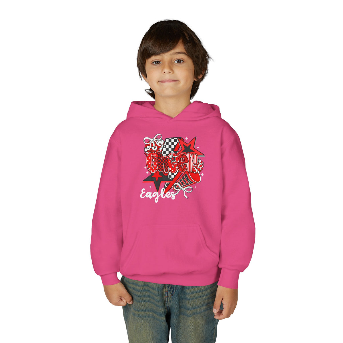 Eagles Red Script Graphic Hoodie | Youth Hooded Sweatshirt