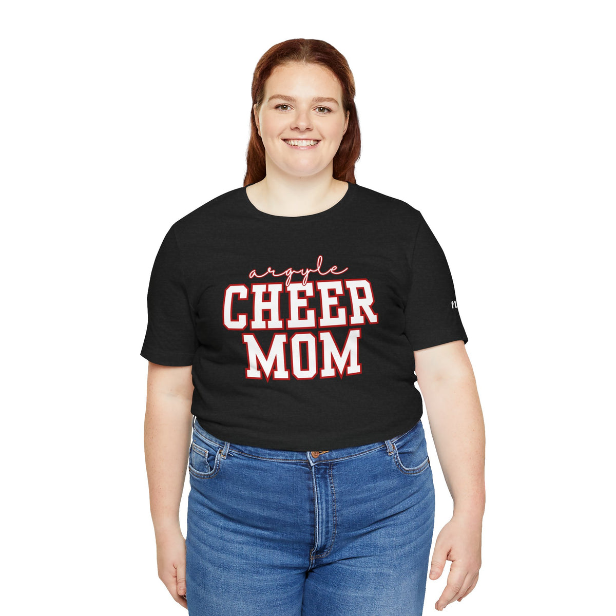 Argyle Cheer Mom T-Shirt | Varsity Script Mom Shirt, Sports Mom Tee
