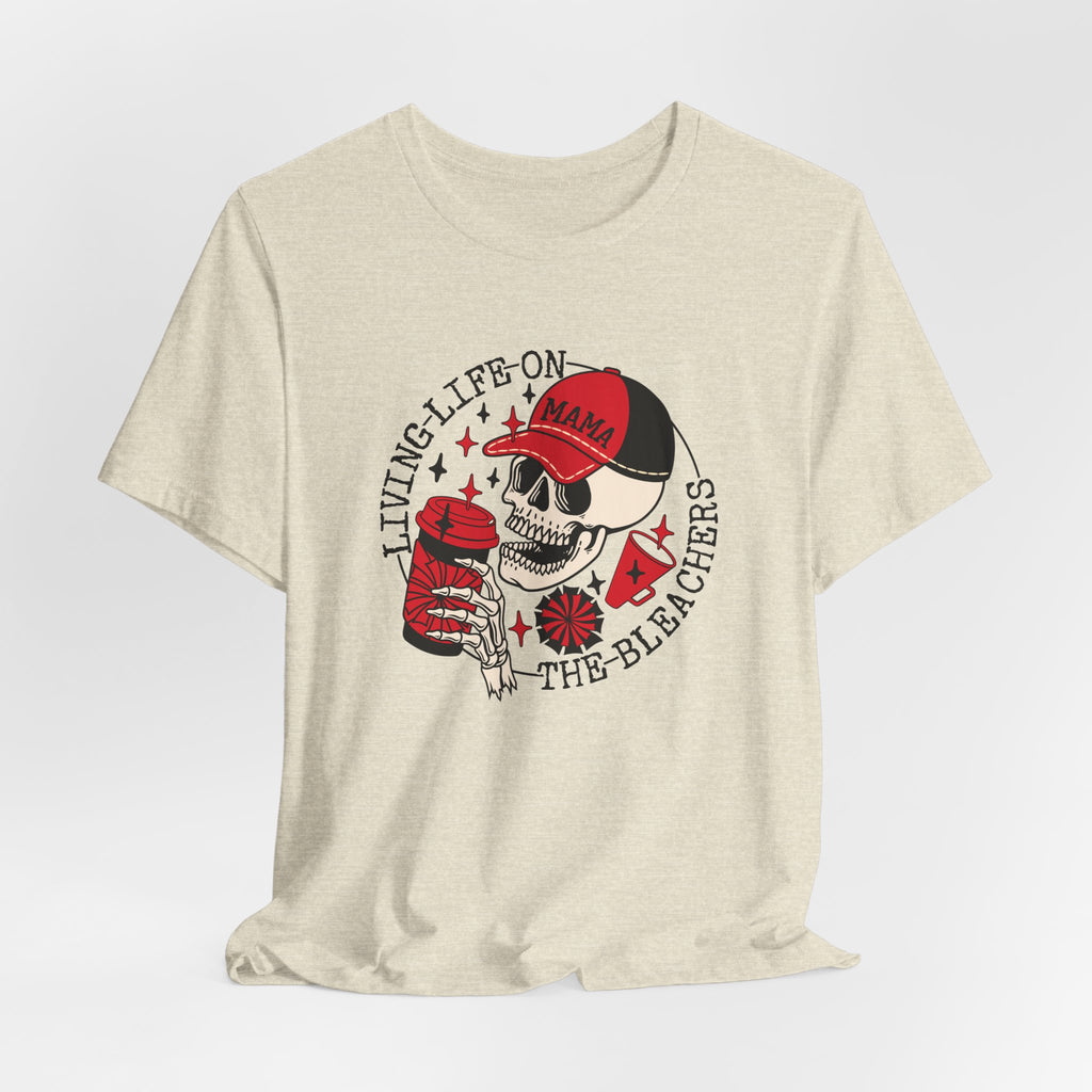 Living Life in the Stands Mama T-Shirt | Red & Black Sports Mom Tee