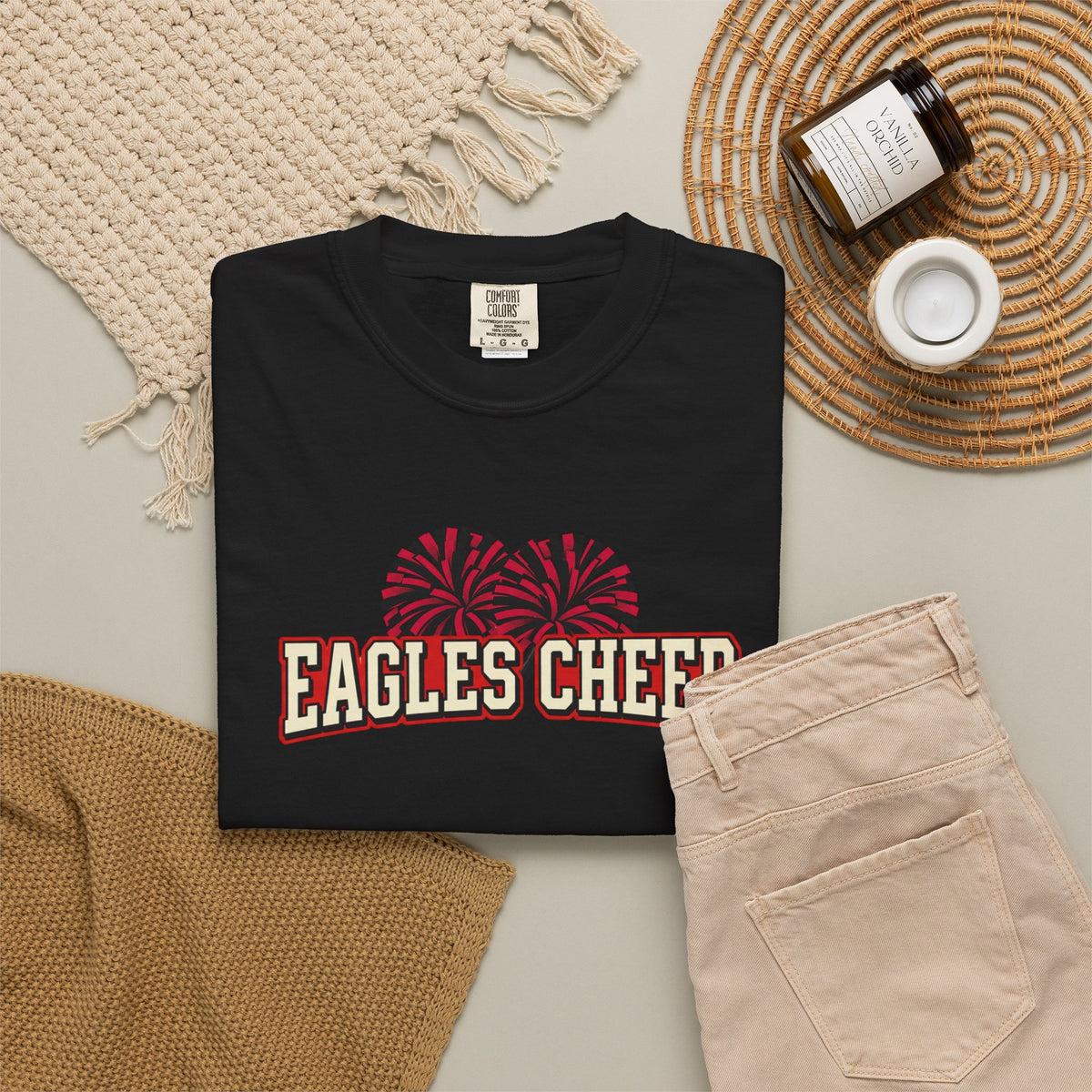 Eagles Cheer T-Shirt — Pom-Pom Graphic Spirit Tee