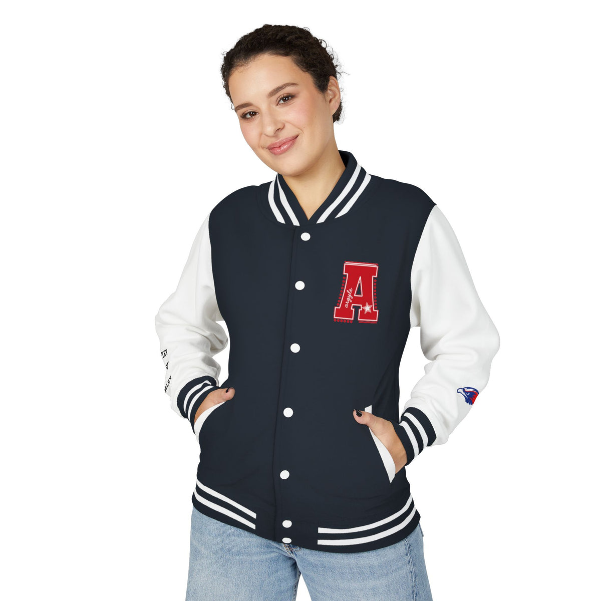 Letterman Jacket - Legacy Redhawks Varsity Baseball-style Bomber