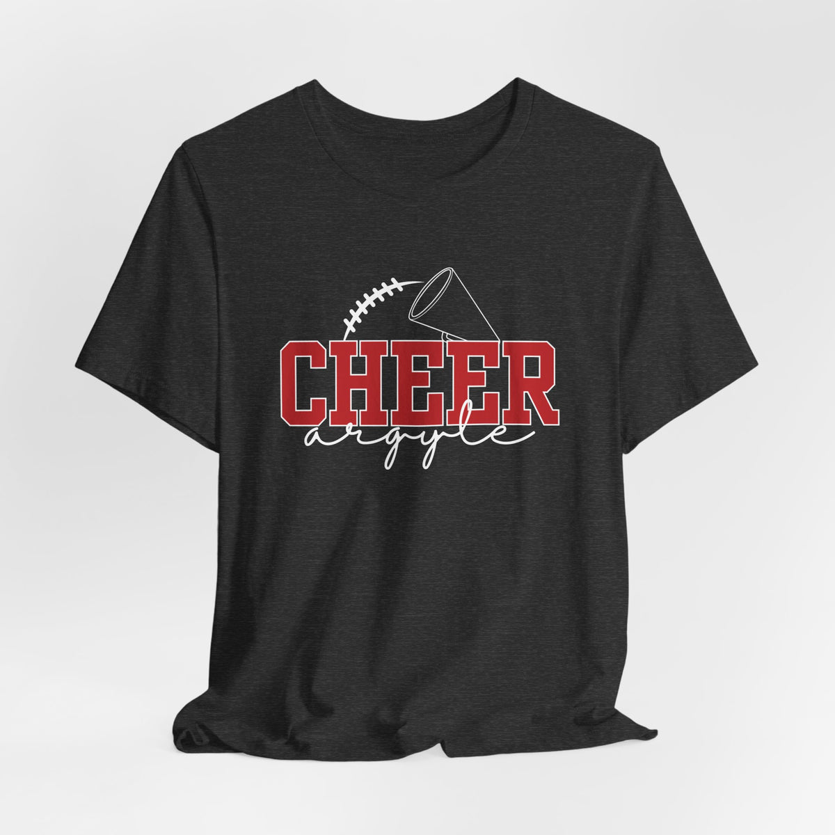 Custom Cheer Coach T-Shirt | Personalized Coach Name Argyle Cheer Tee