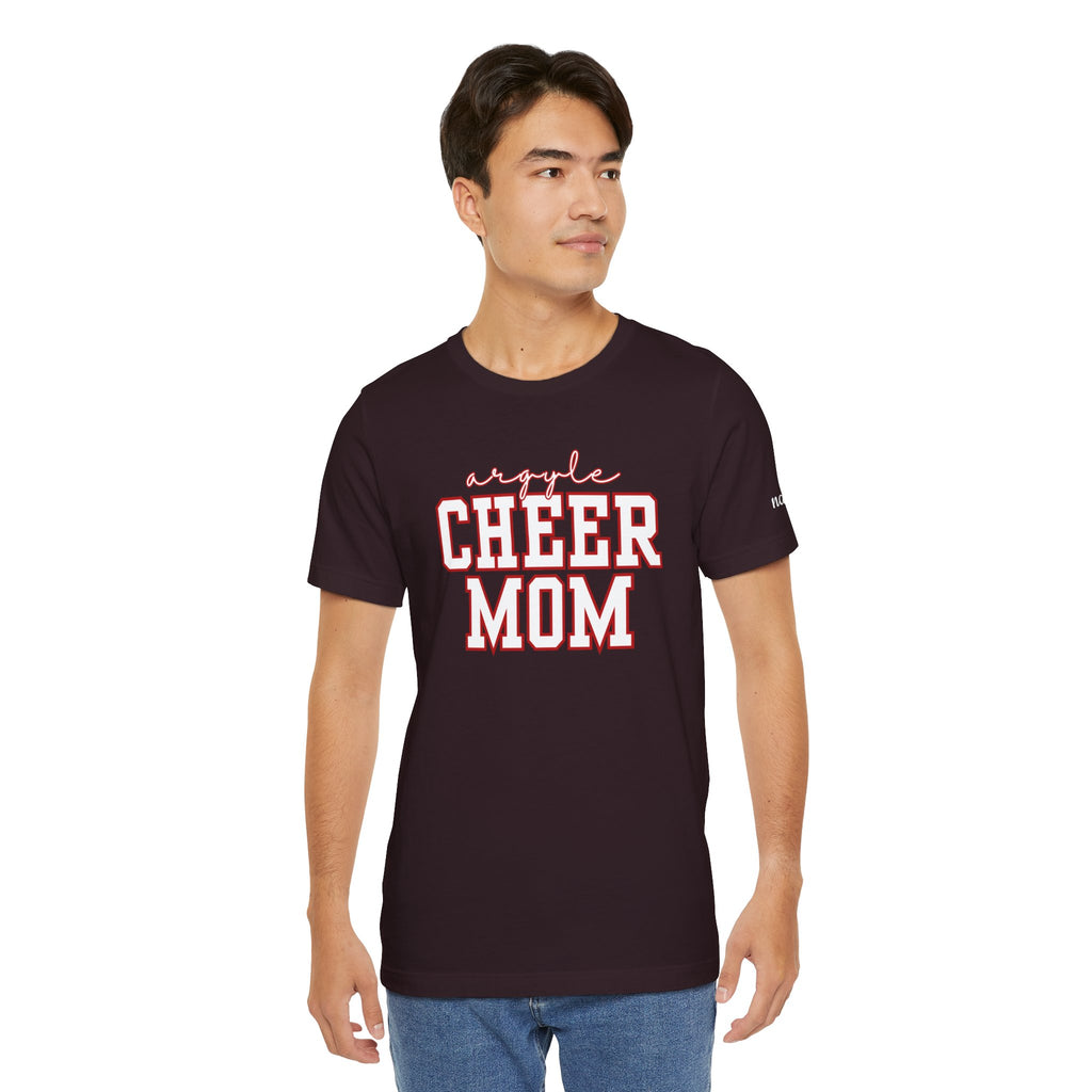 Argyle Cheer Mom T-Shirt | Varsity Script Mom Shirt, Sports Mom Tee