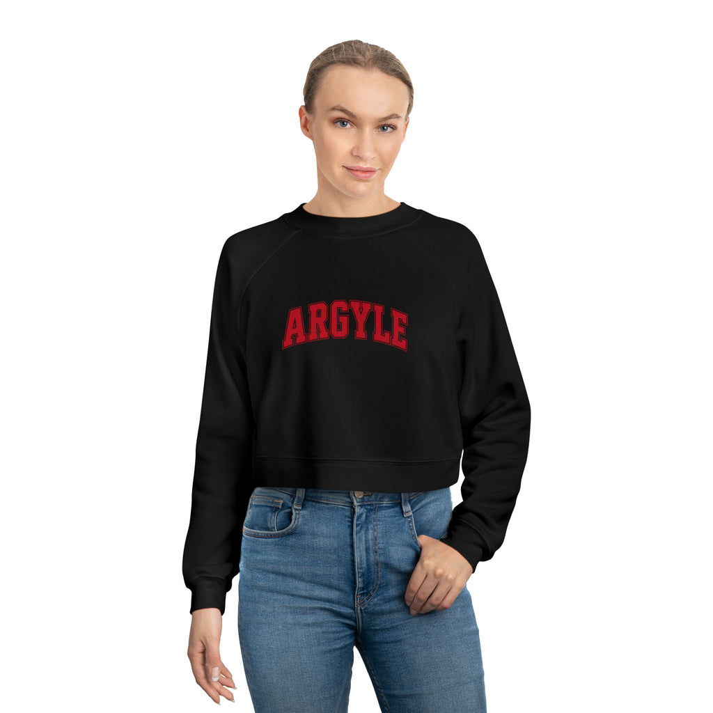 Argyle Cropped Pullover — Women's Fleece Crewneck