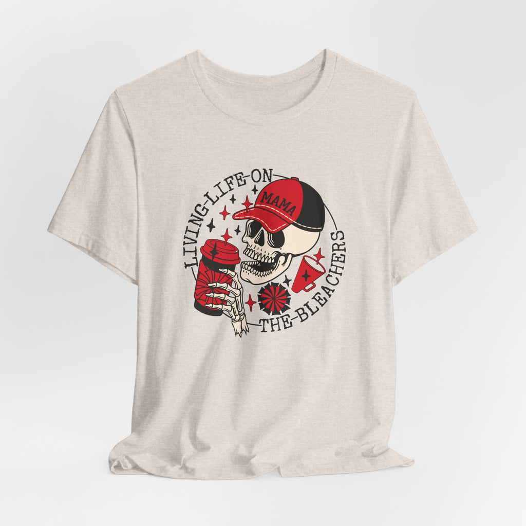 Living Life in the Stands Mama T-Shirt | Red & Black Sports Mom Tee