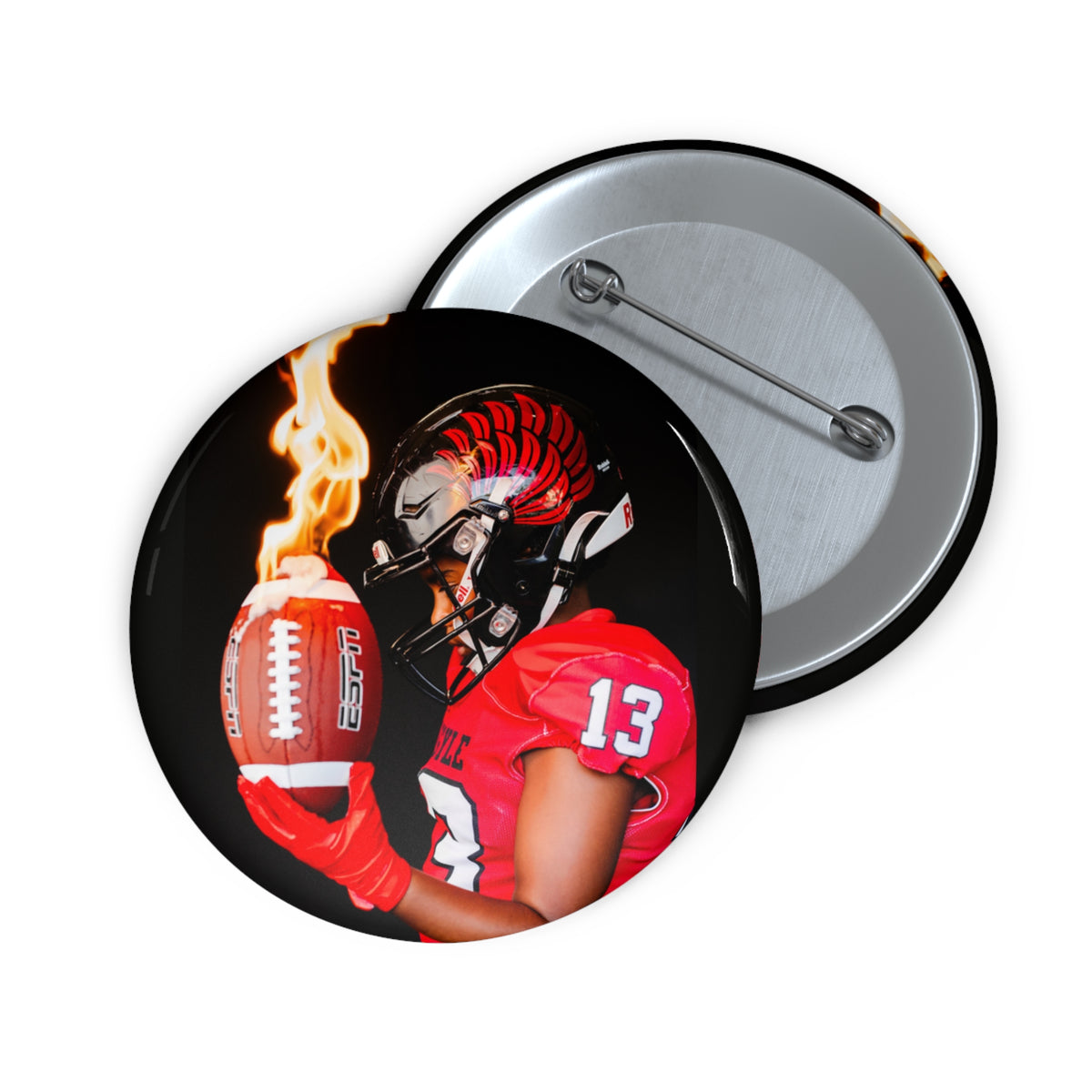Football Player Pin Button — Custom