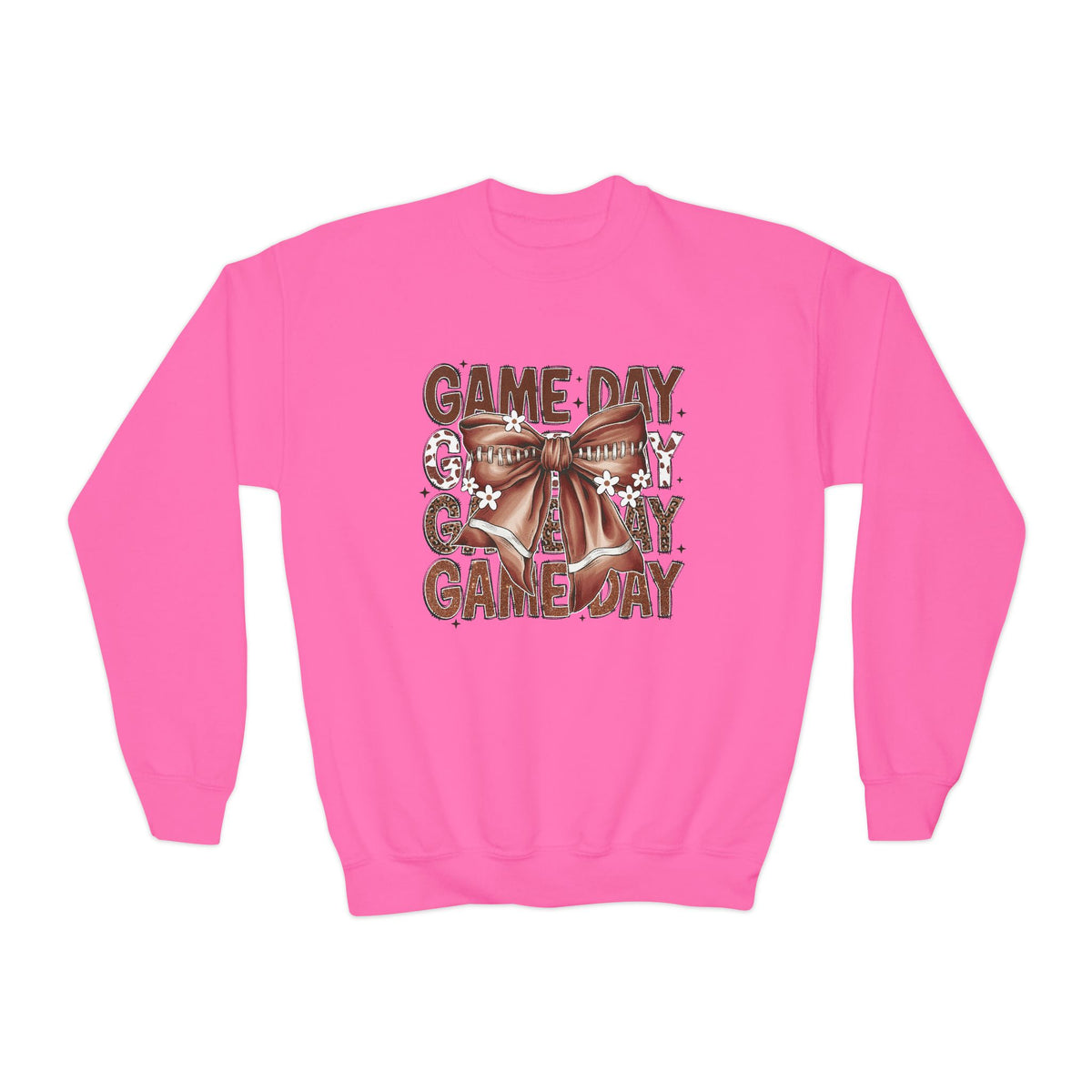 Game Day Bow Youth Crewneck Sweatshirt