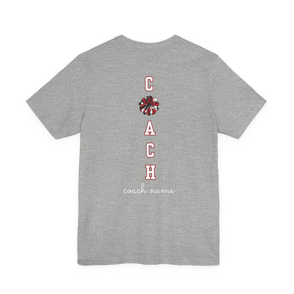 Custom Cheer Coach T-Shirt | Personalized Coach Name Argyle Cheer Tee