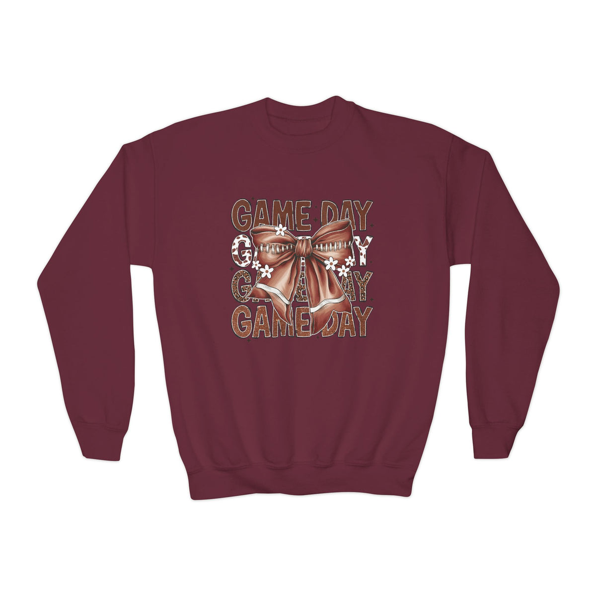 Game Day Bow Youth Crewneck Sweatshirt
