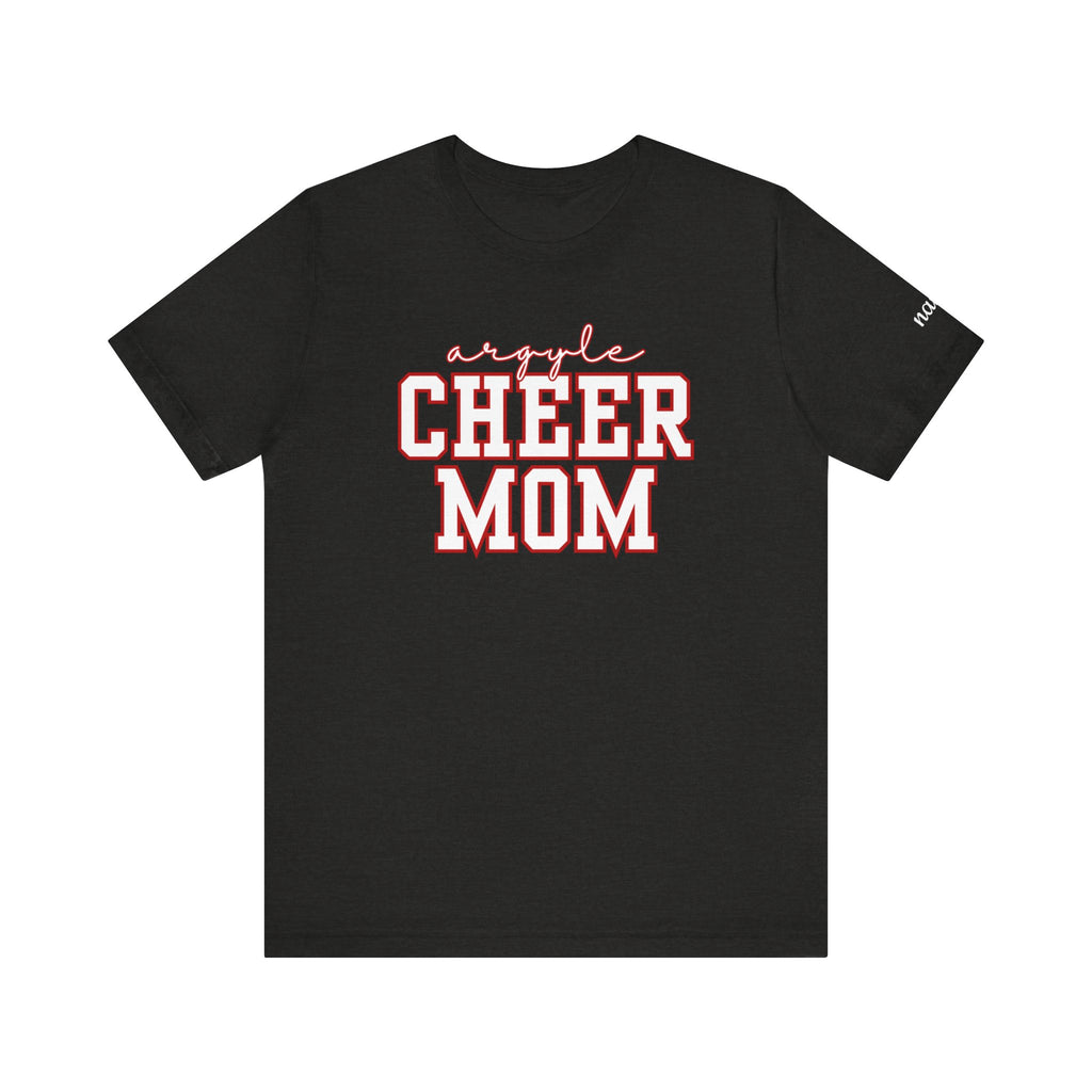 Argyle Cheer Mom T-Shirt | Varsity Script Mom Shirt, Sports Mom Tee